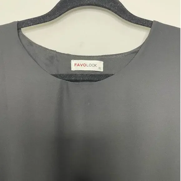 Favolook Long Sleeve Mini Dress‎ Lace Fringe Hem Black Size XL Goth Dark Whimsy - Picture 6 of 10